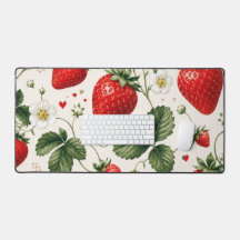 Seamless Strawberry Botanical Pattern VintageStyle