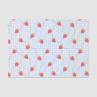 Seamless Strawberry Gingham Pattern Tissue Paper