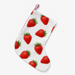 Seamless Strawberry Pattern Cute Red Fruit Small Christmas Stocking