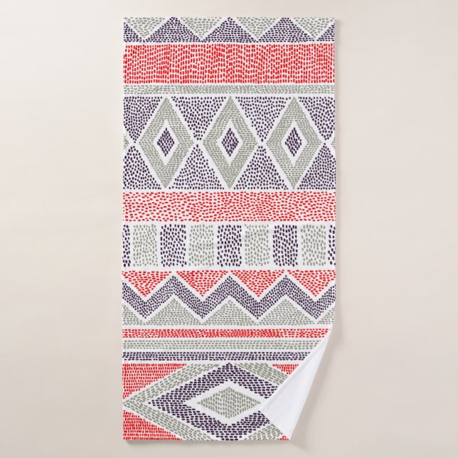 Seamless striped ethnic pattern. Tribal and aztec  Bath Towel (Bath Towel)