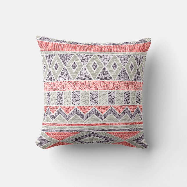 Seamless striped ethnic pattern. Tribal and aztec  Cushion (Front)