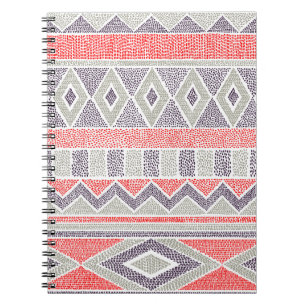 Seamless striped ethnic pattern. Tribal and aztec Notebook