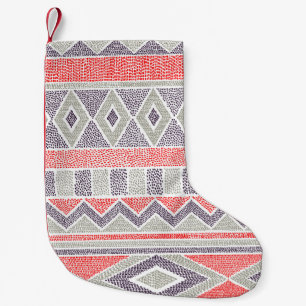 Seamless striped ethnic pattern. Tribal and aztec Small Christmas Stocking