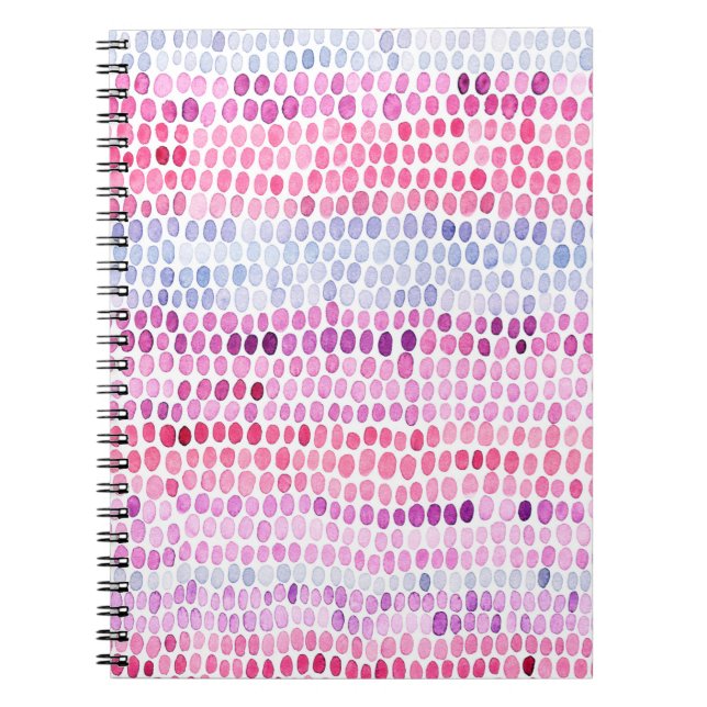 Seamless striped watercolor pattern. Pink and grey Notebook (Front)