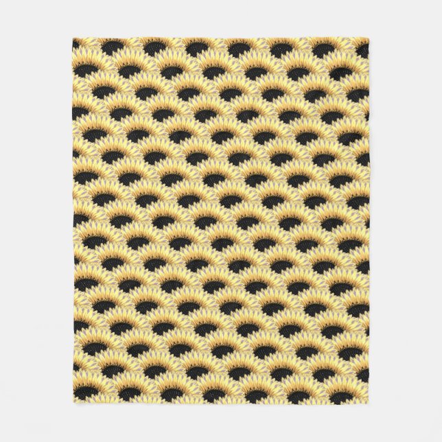 Seamless Sunflower Pattern Fleece Blanket (Front)