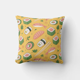 Seamless Sushi Pattern – Cute Japanese Food  Cushion