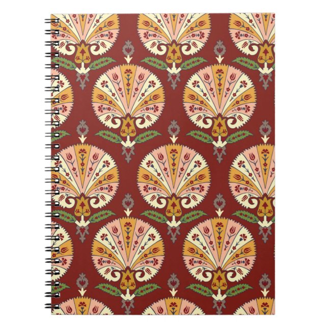 Seamless Suzani colourful pattern. Vintage multi c Notebook (Front)