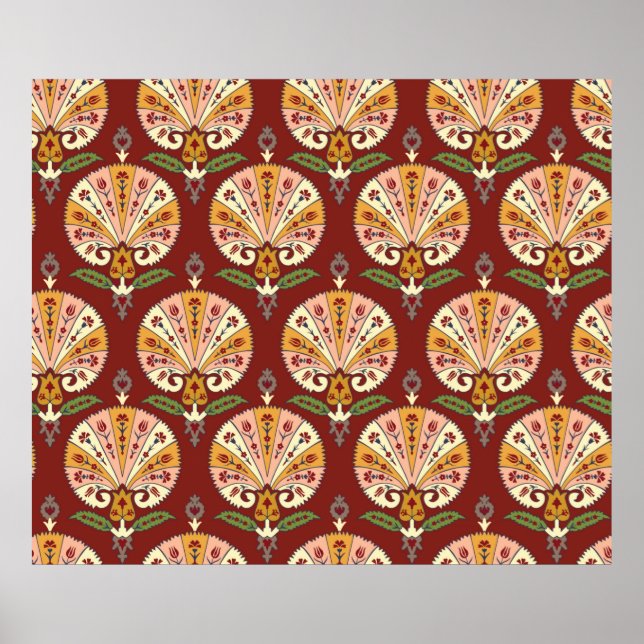 Seamless Suzani colourful pattern. Vintage multi c Poster (Front)
