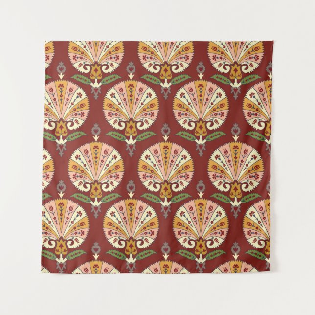 Seamless Suzani colourful pattern. Vintage multi c Tapestry (Front)