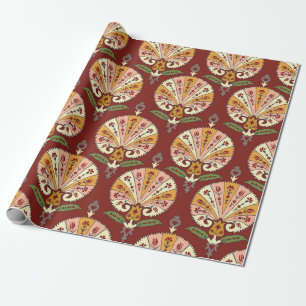 Seamless Suzani colourful pattern. Vintage multi c Wrapping Paper