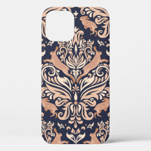Seamless symmetrical pattern in the Damask style.  iPhone 12 Case