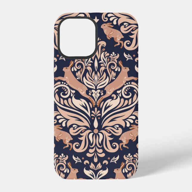 Seamless symmetrical pattern in the Damask style.  iPhone Case (Back)