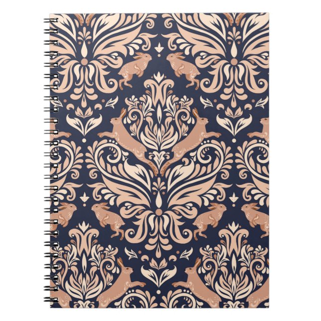 Seamless symmetrical pattern in the Damask style.  Notebook (Front)