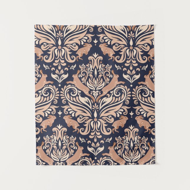 Seamless symmetrical pattern in the Damask style.  Tapestry (Front)