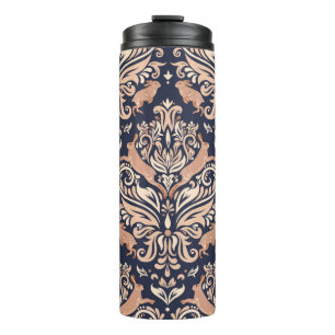 Seamless symmetrical pattern in the Damask style.  Thermal Tumbler