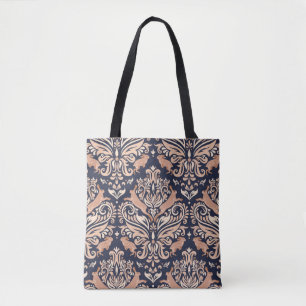 Seamless symmetrical pattern in the Damask style. Tote Bag