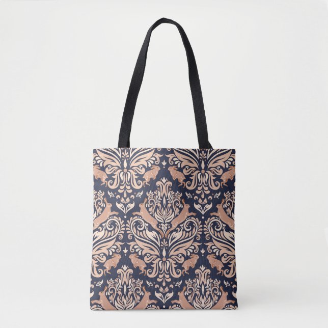 Seamless symmetrical pattern in the Damask style.  Tote Bag (Front)