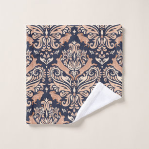 Seamless symmetrical pattern in the Damask style. Wash Cloth