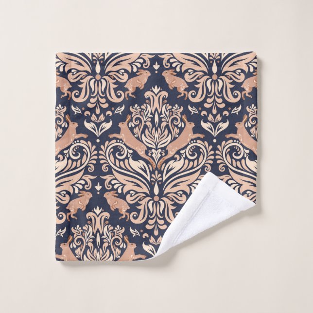 Seamless symmetrical pattern in the Damask style.  Wash Cloth (Wash Cloth)
