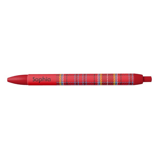 Seamless tartan pattern. Stylish trend Black Ink Pen (Front)