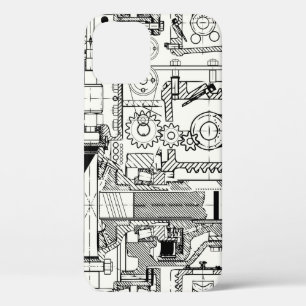 Seamless technical pattern with worm gears and oth iPhone 12 case