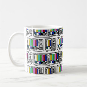 Seamless television sketch style coffee mug