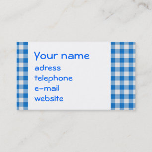 seamless texture of blue and white blocked tart... business card