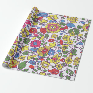 Seamless Texture with Flowers and Leaf. Floral Pat Wrapping Paper