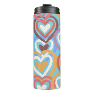 Seamless texture with funny hearts  thermal tumbler