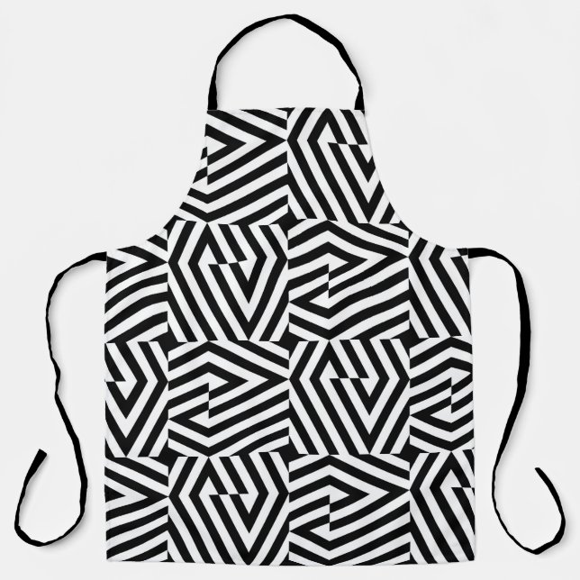 Seamless texture with oblique black bandsgeometric apron (Front)