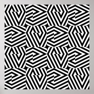 Seamless texture with oblique black bandsgeometric poster