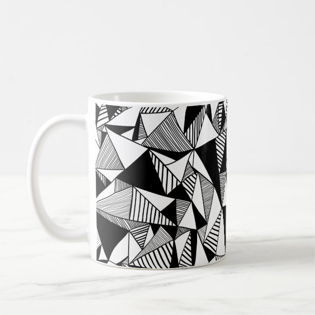 Seamless texture with triangles, mosaic endless pa coffee mug (Left)