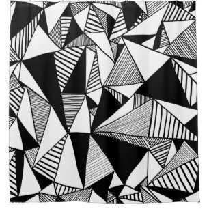 Seamless texture with triangles, mosaic endless pa shower curtain