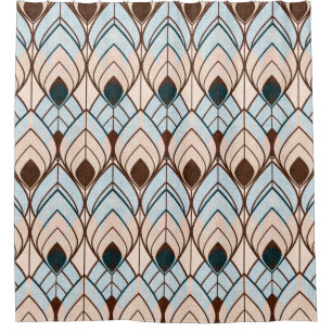 Seamless textured ornament in art Deco style.  Shower Curtain