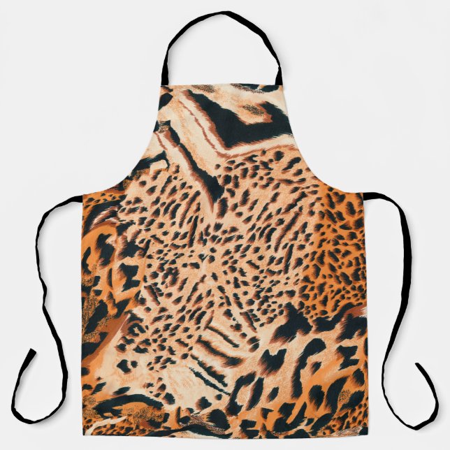Seamless tiger, leopard and jaguar. Seamless textu Apron (Front)