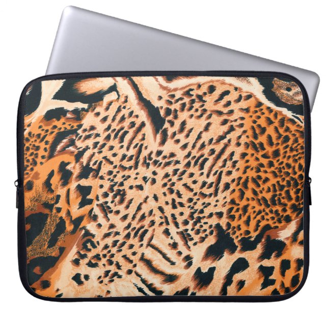 Seamless tiger, leopard and jaguar. Seamless textu Laptop Sleeve (Front)