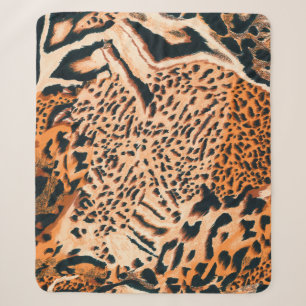 Seamless tiger, leopard and jaguar. Seamless textu Sherpa Blanket
