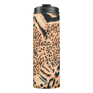 Seamless tiger, leopard and jaguar. Seamless textu Thermal Tumbler