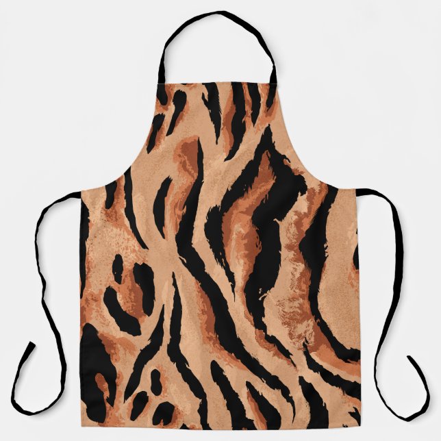 seamless tiger, leopard skin pattern apron (Front)