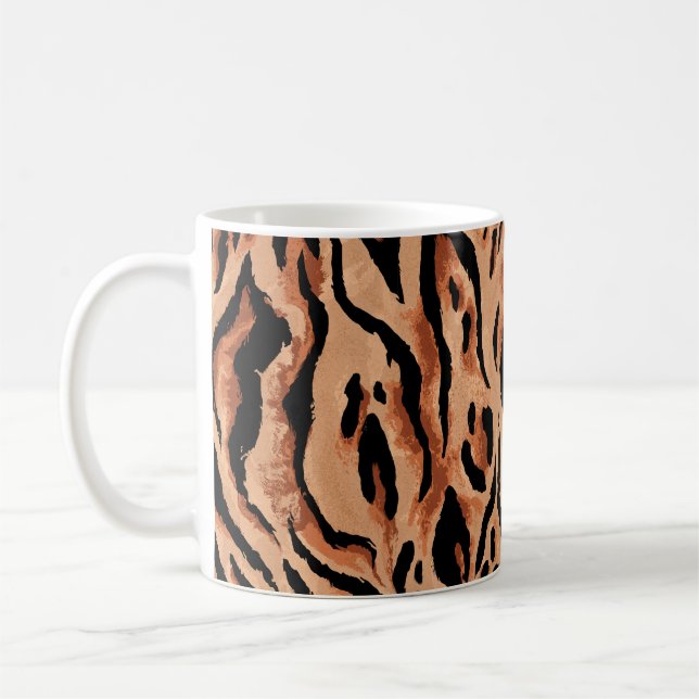 seamless tiger, leopard skin pattern coffee mug (Left)