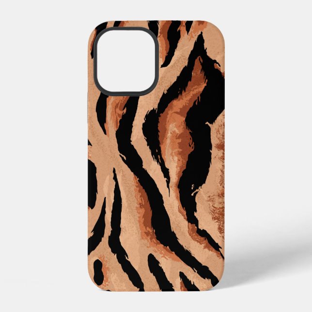seamless tiger, leopard skin pattern iPhone case (Back)