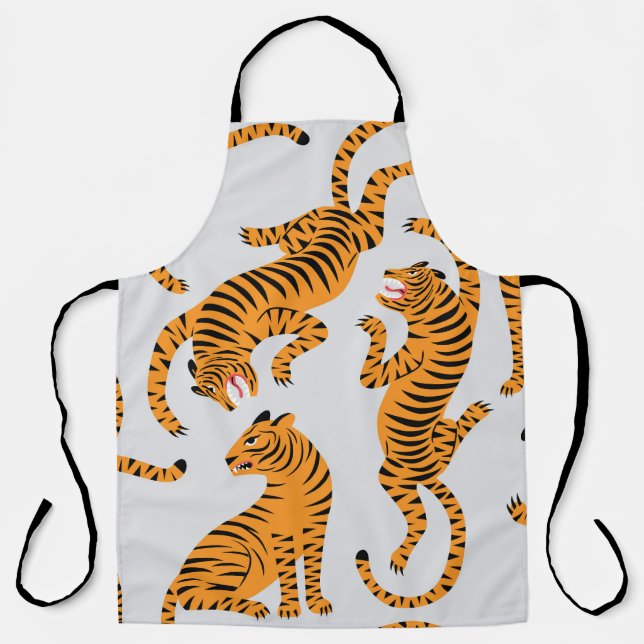 Seamless tiger pattern, wildlife theme. apron (Front)