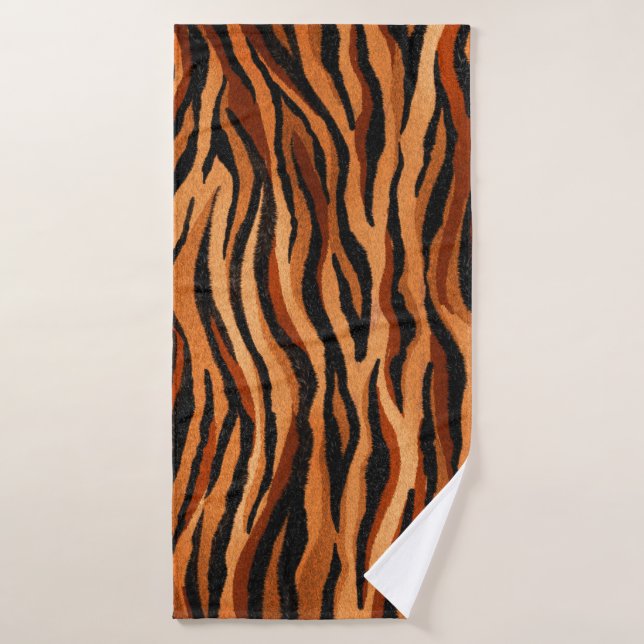 seamless tiger skin pattern. hand drawn bath towel (Bath Towel)