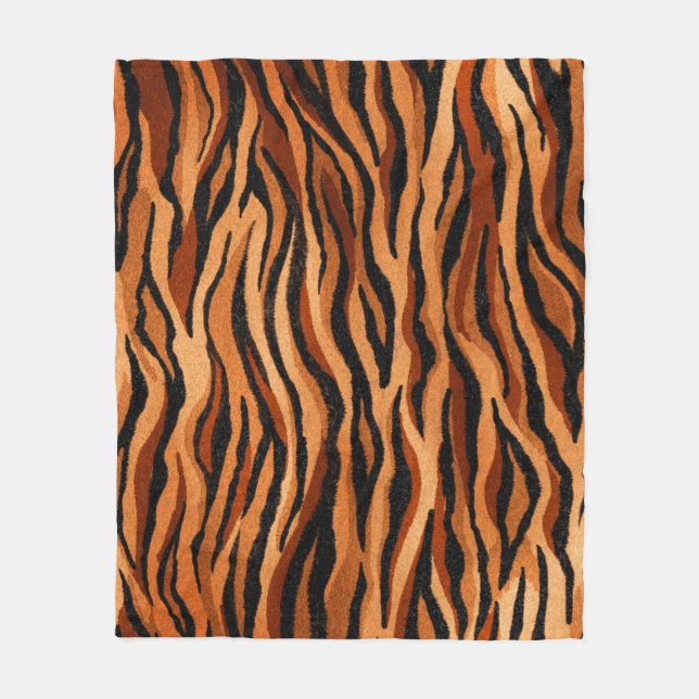 seamless tiger skin pattern. hand drawn fleece blanket (Front)