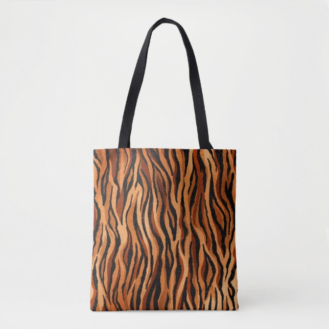seamless tiger skin pattern. hand drawn tote bag (Front)