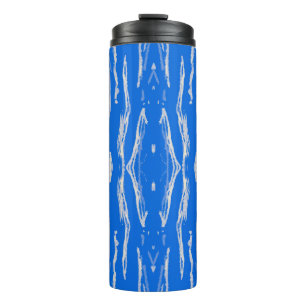 Seamless Tiger Skin. Watercolor Jungle Repeat. Blu Thermal Tumbler