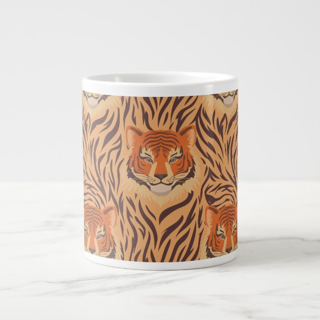 Seamless tiger stripe pattern large coffee mug (Front)
