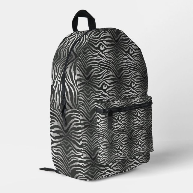 Seamless tiger stripe pattern printed backpack (Back Corner Left)