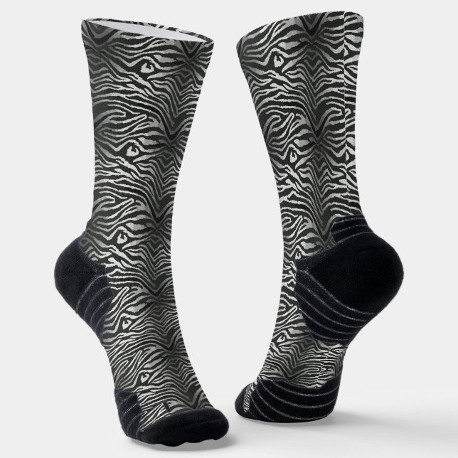 Seamless tiger stripe pattern socks (Angled)