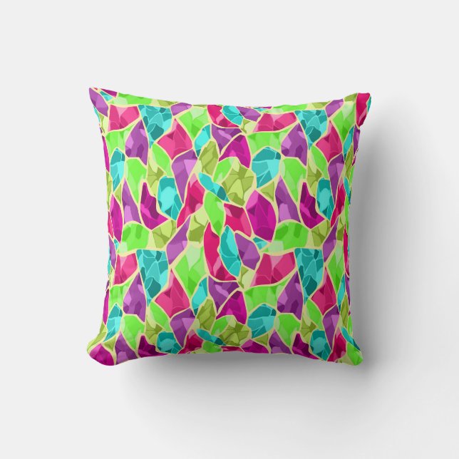 Seamless tile mosaic kaleidoscope abstract modern  cushion (Front)